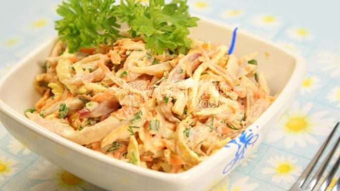 салат из свинины и редиса