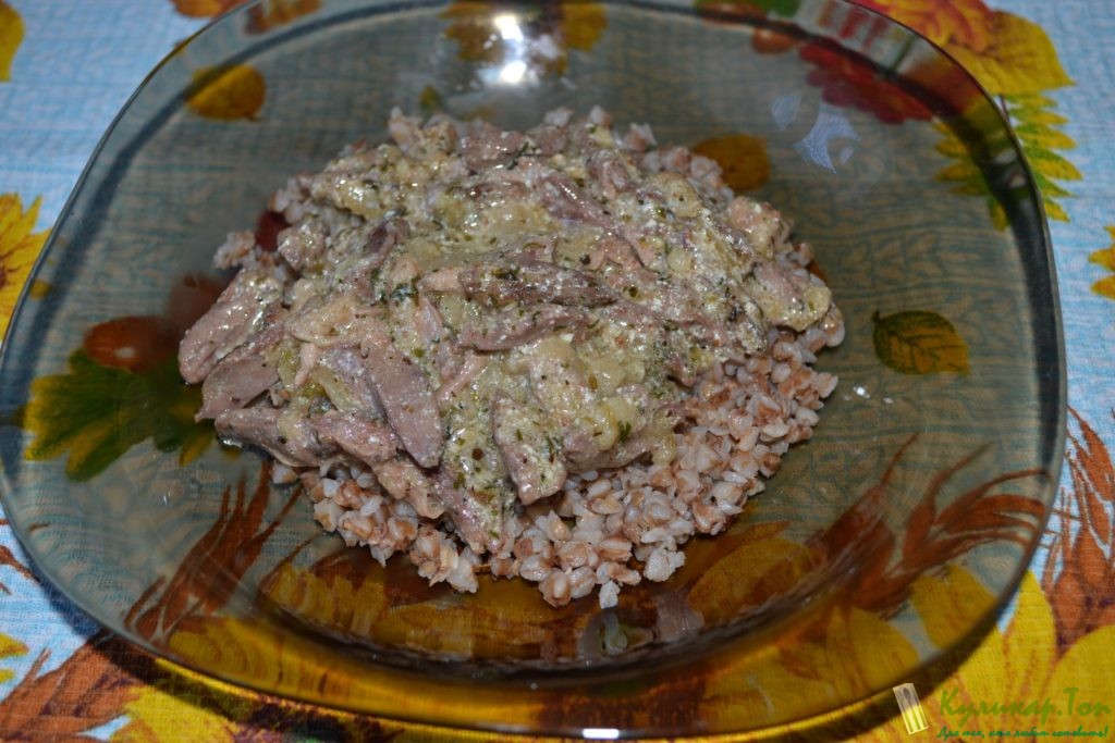 Куриные сердечки в сметане Куриные сердечки в сметане