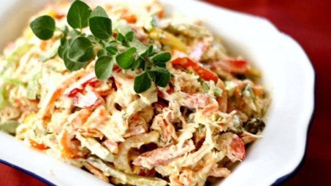 мясной салат ассорти