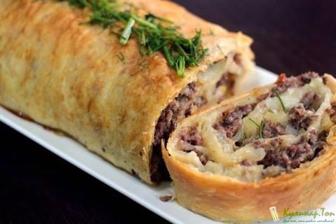Диетический штрудель с мясом