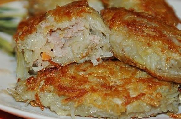 Картофельные зразы с мясным фаршем