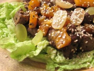Салат из куриной печени и тыквы