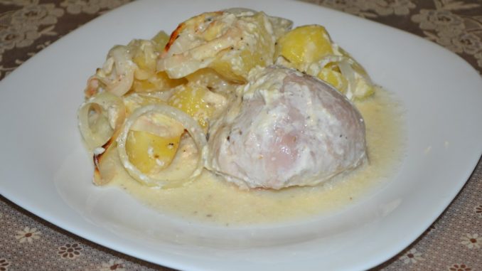 Картофель с курицей в духовке-10 Картофель с курицей в духовке