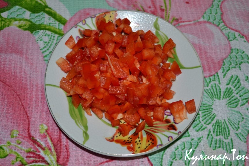 Красный рис с грибами и овощами