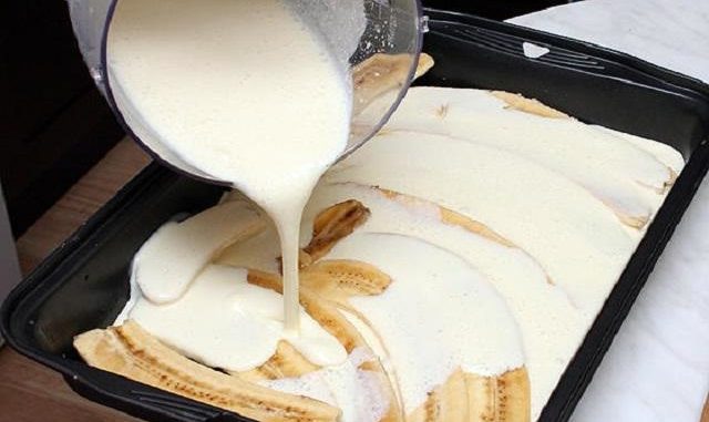 Бананы с творогом и йогуртом