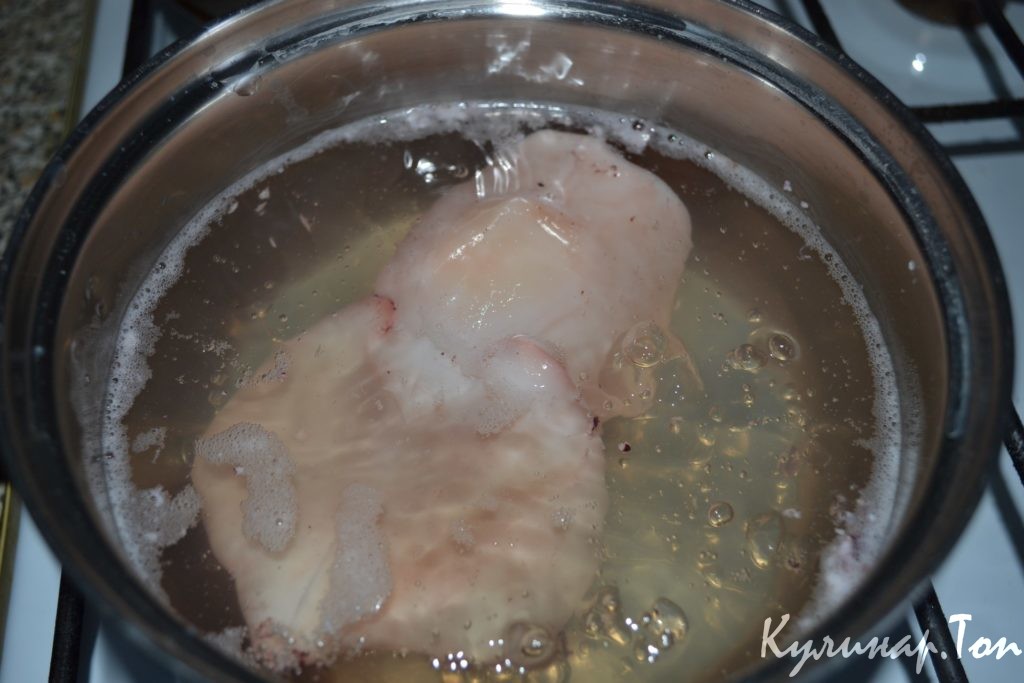 Салат из яиц с кальмарами