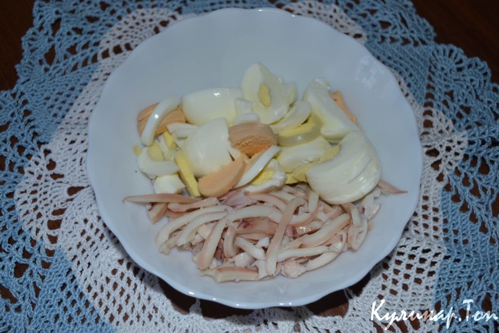 Салат из яиц с кальмарами Салат из яиц с кальмарами