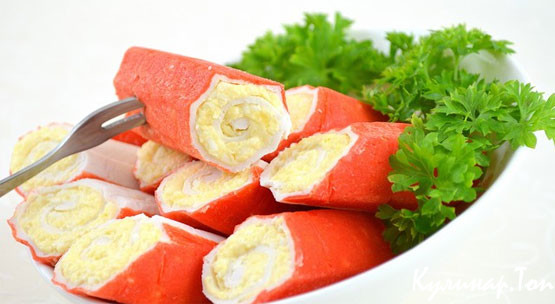 Фаршированные крабовые палочки