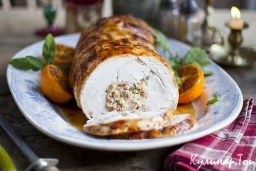 Фаршированный рулет из индейки
