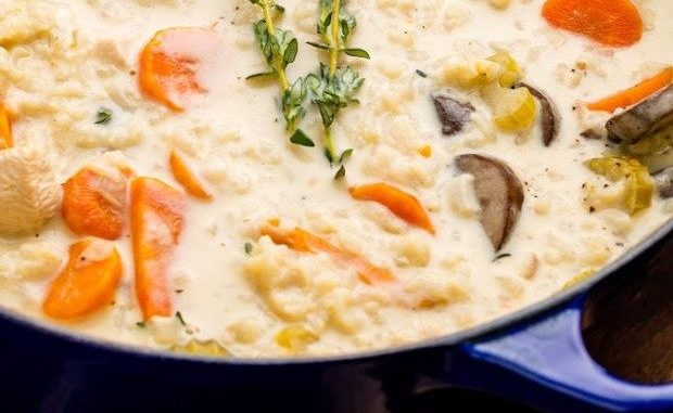 Грибной суп с курицей