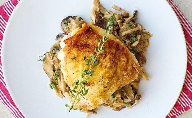 Куриные бедрышки с грибами