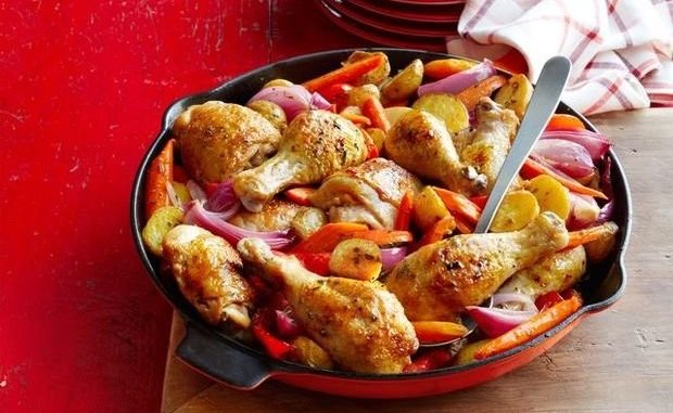 Курица с картофелем и сладким перцем