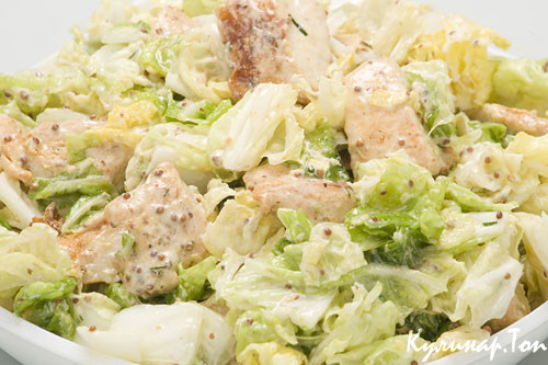 Мясной салат с цветной капустой
