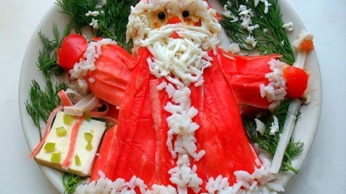 Новогодний салат Дед Мороз