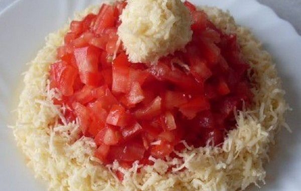 Новогодний салат Шапка Деда Мороза