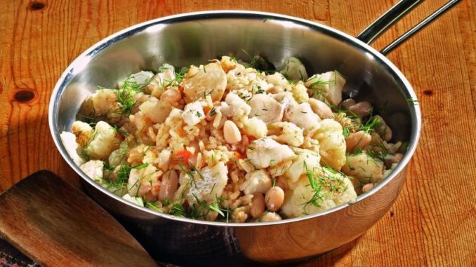 Паэлья с треской и цветной капустой