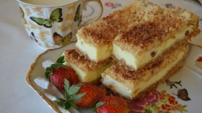 Песочный пирог с творогом
