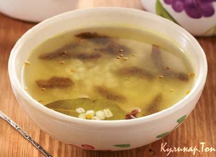 Суп из перловки с черносливом