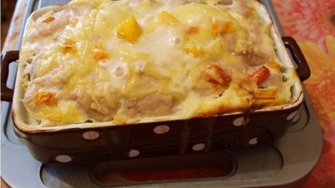 Диетическая запеканка с курицей и тыквой