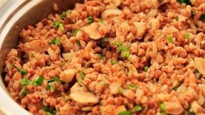 Гречка, запеченая с грибами