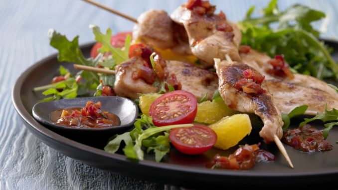 Куриная грудка на шпажках Куриная грудка на шпажках