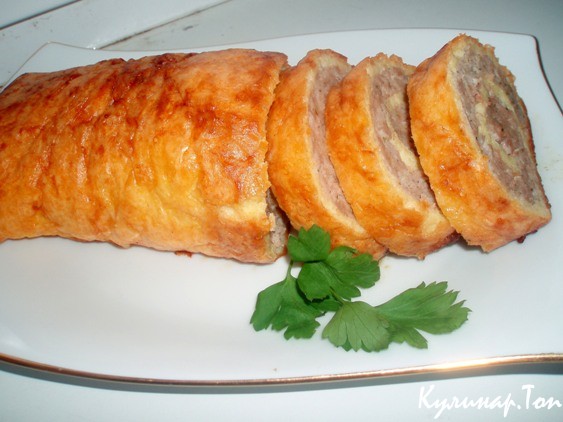 Куриный рулет в тесте