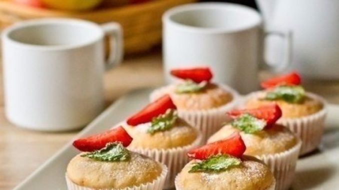 Маффины на клубничном йогурте