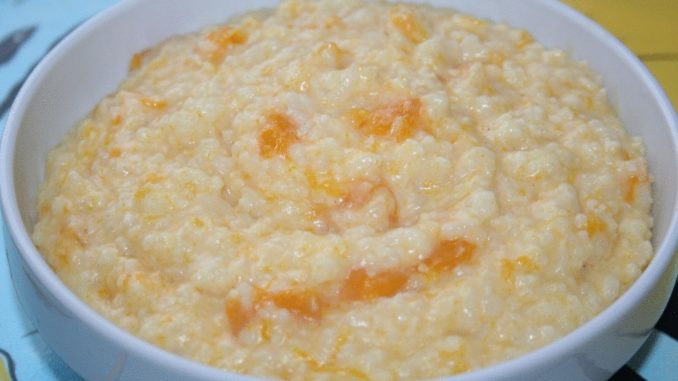 Молочная рисово-пшённая каша с тыквой в мультиварке Молочная рисово-пшённая каша с тыквой в мультиварке