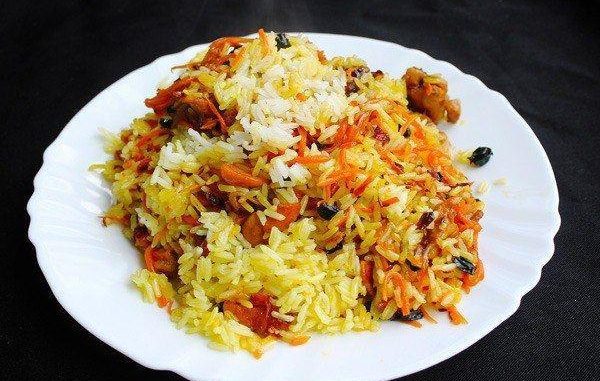 Откидной плов с курицей
