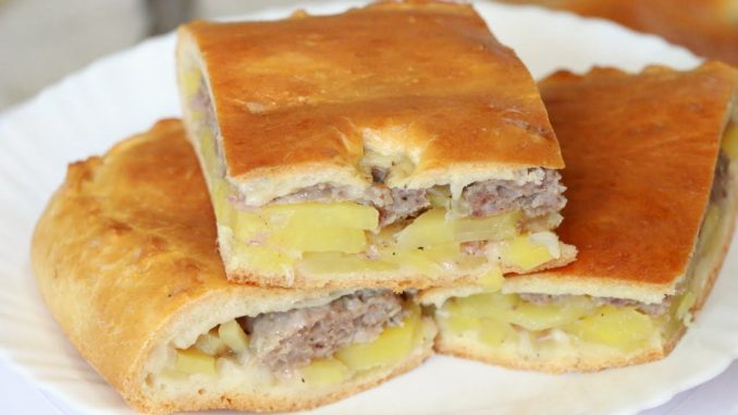 Пирог с мясом и картофелем