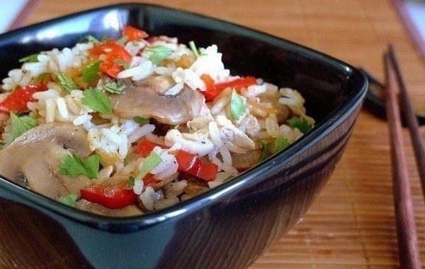 Рис жасмин с овощами и курицей