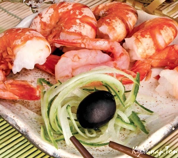 Сашими с креветками