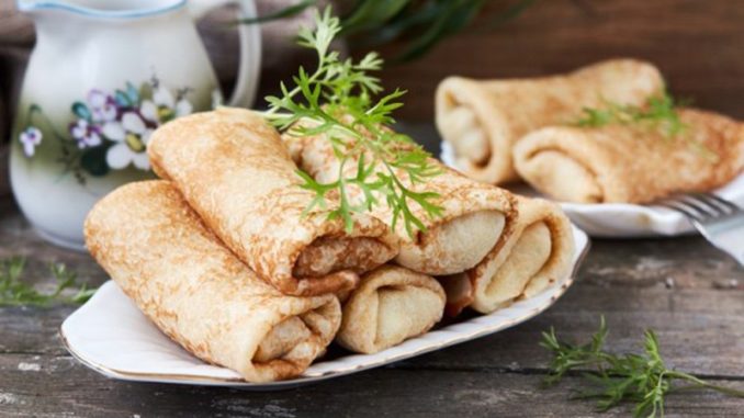 Блины с шампиньонами и сыром Блины с шампиньонами и сыром