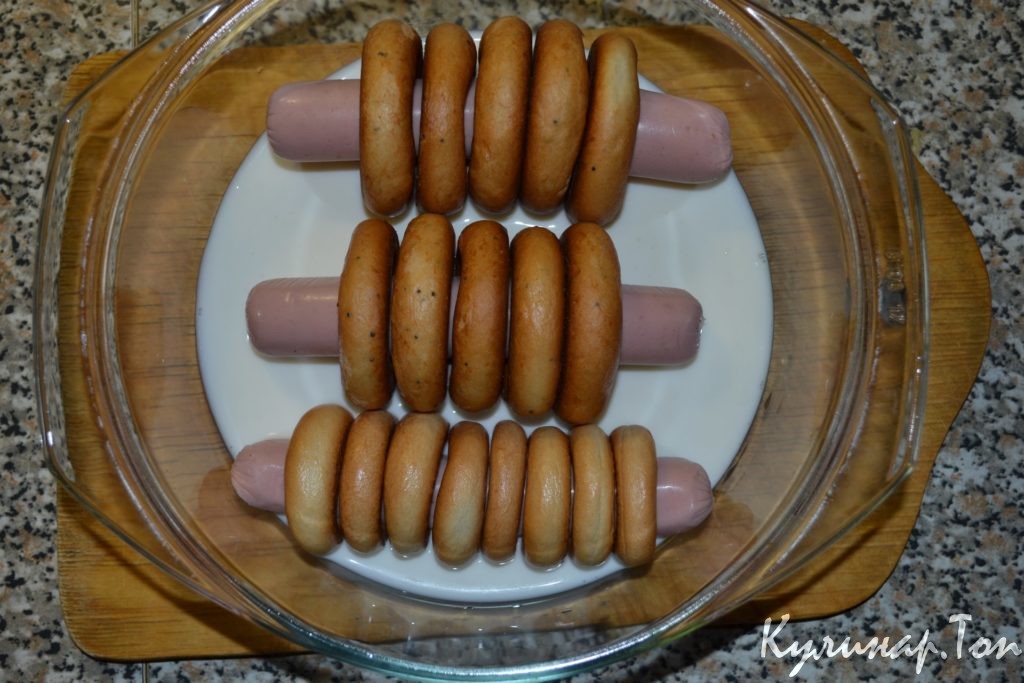 Сосиски в сушках - пошаговый рецепт