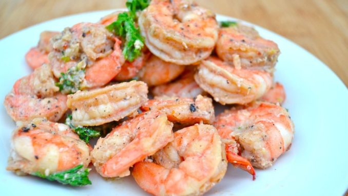 Креветки с чесночным соусом