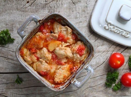 Курица в горчице с помидорами Курица в горчице с помидорами