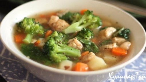 Овощной суп на курином бульоне Овощной суп на курином бульоне