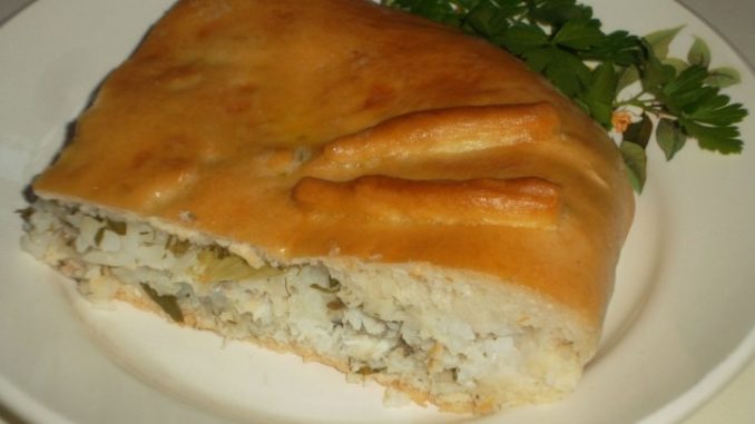 Пирог с вяленой рыбой и рисом Пирог с вяленой рыбой и рисом