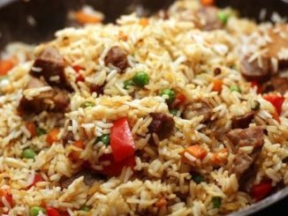 Рис со свининой и овощами
