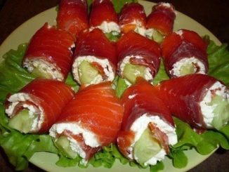 Рулеты из форели с сыром