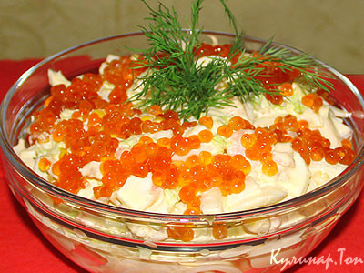 Салат с отварной рыбой