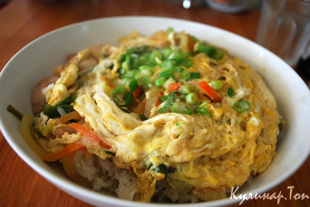 Японский омлет с рисом и курицей - Оякодон