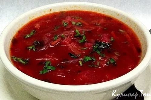 Борщ с копченостями и солеными овощами Борщ с копченостями и солеными овощами