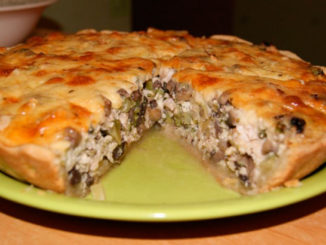 Диетический пирог с грибами и курицей