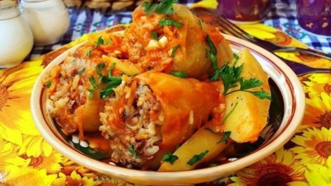 Фаршированный перец с картофелем Фаршированный перец с картофелем