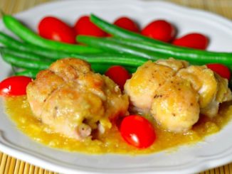 Голень цыплят с сыром и ананасом
