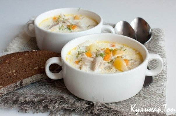 Густой куриный суп со сливками