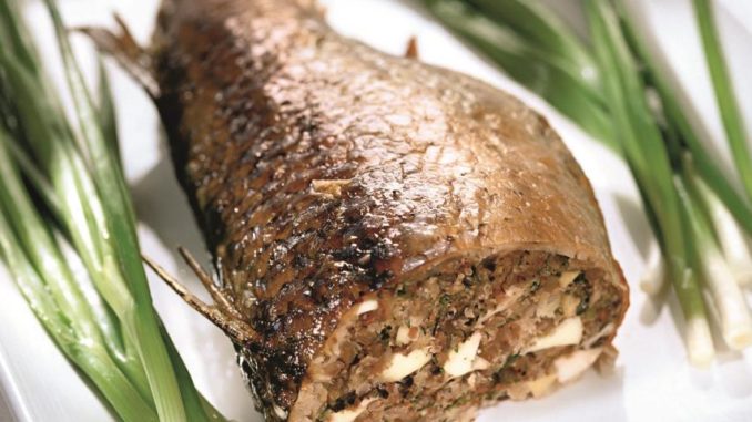Кефаль, фаршированная гречкой и грибами Кефаль, фаршированная гречкой и грибами