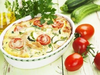 Куриная запеканка с кабачком и помидорами