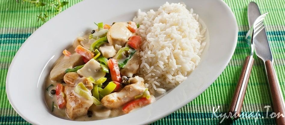 Куриные грудки с рисом и овощами